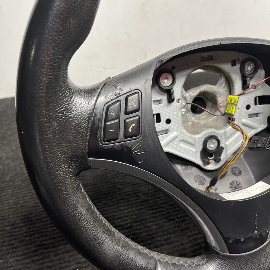 ☑️ 06-10 OEM BMW E92 E93 335 Sport Steering Wheel Black LEATHER w/ Manual