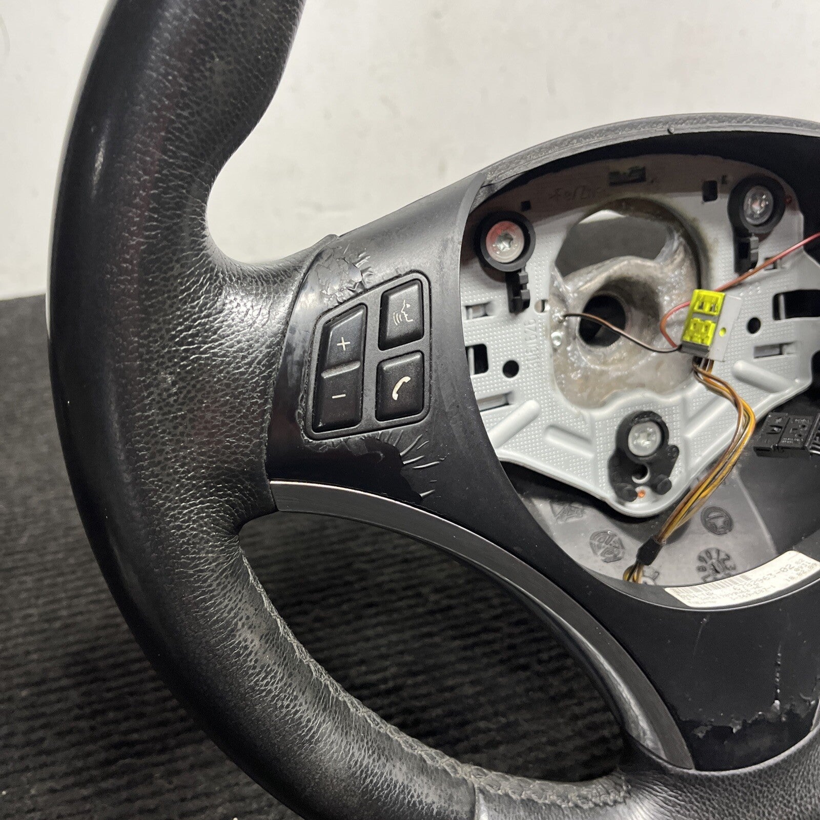 ☑️ 06-10 OEM BMW E92 E93 335 Sport Steering Wheel Black LEATHER w/ Manual