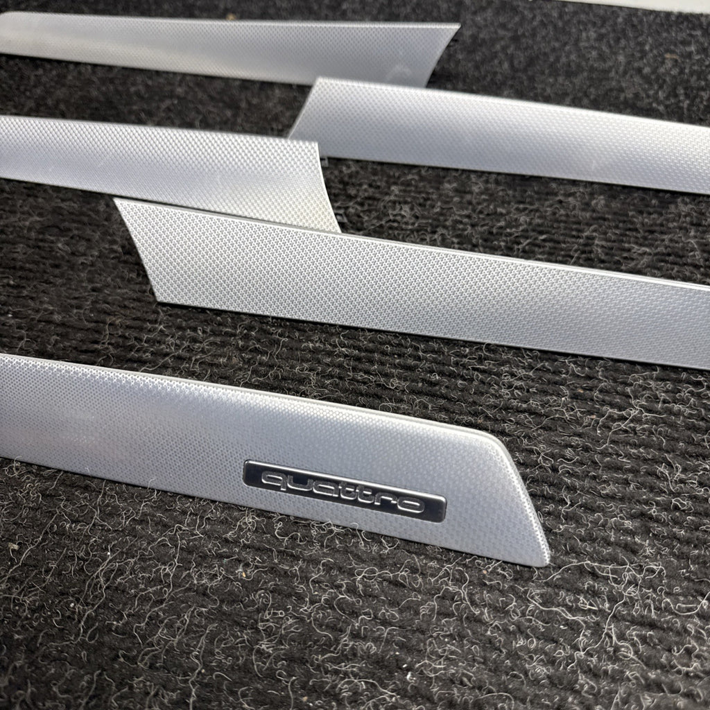 ☑️ 2013 AUDI A4 B8 8K DASH DOOR CONSOLE FISH SCALE ALUMINUM TRIM SET OEM