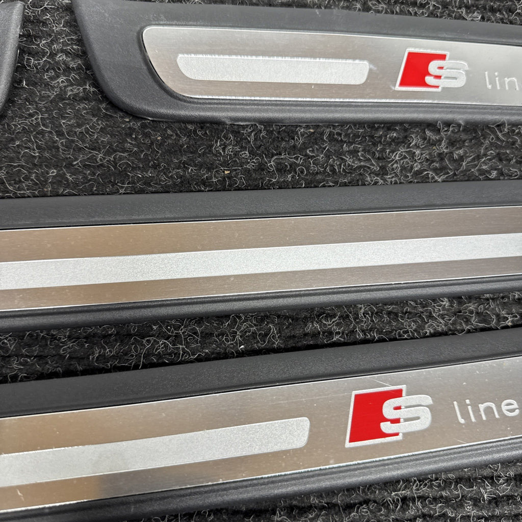☑️ 2012-2015 Audi A4 S-LINE Door Sill Trim Cover Emblem SET 8K0853373 8K0853374