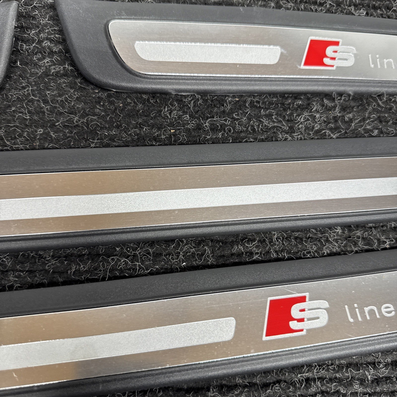 ☑️ 2012-2015 Audi A4 S-LINE Door Sill Trim Cover Emblem SET 8K0853373 8K0853374