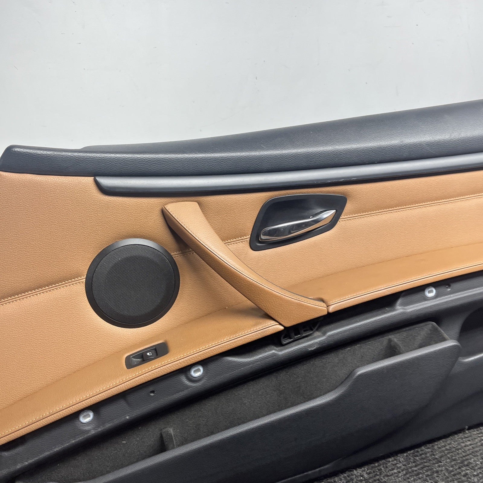 ☑️ 07-13 OEM BMW E93 E92 Front Passenger Door Card Panels Black Dakota LEATHER