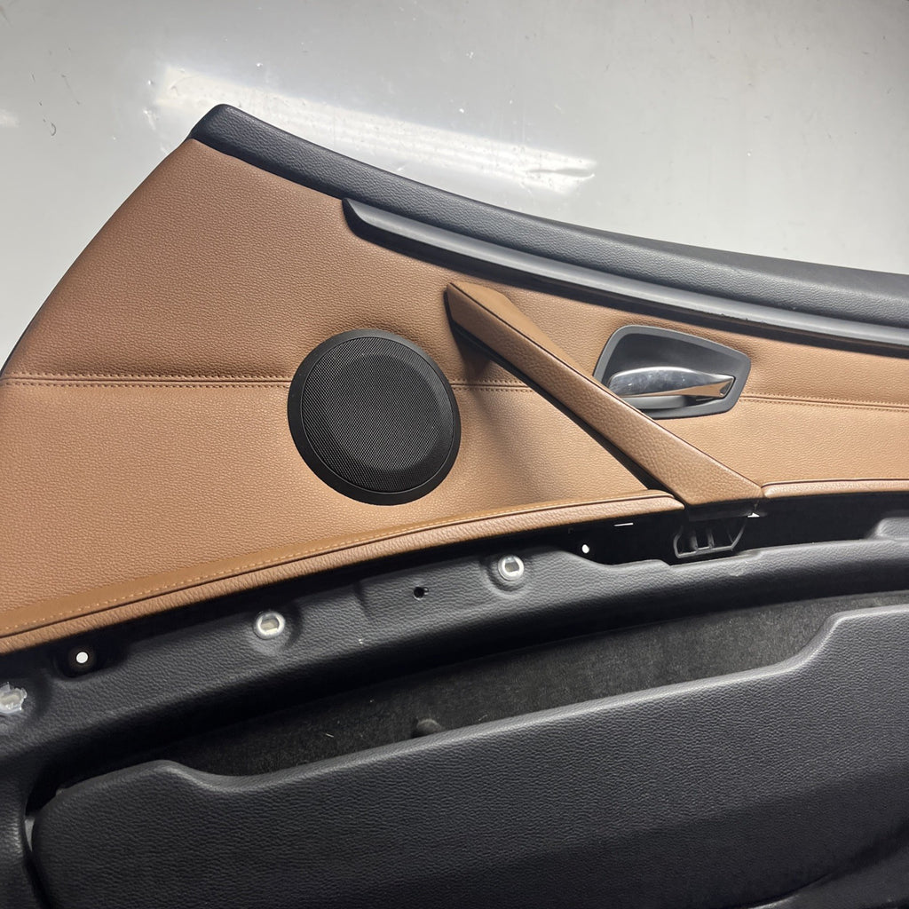 ☑️ 07-13 OEM BMW E93 E92 Front Passenger Door Card Panels Black Dakota LEATHER