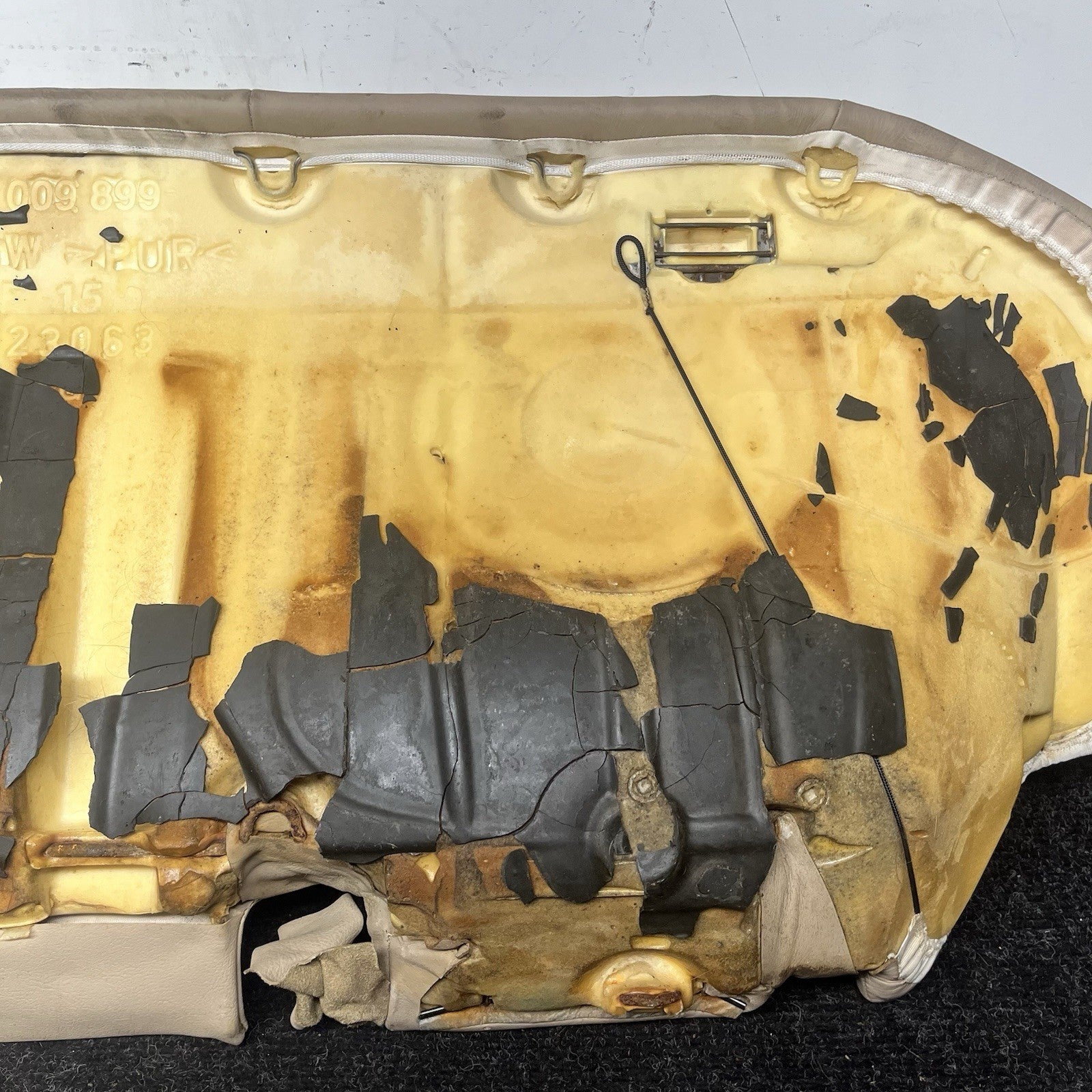 ☑️ 00-06 BMW E46 3-Series Coupe Rear Seat Bottom Bench Folding Beige Leather OEM