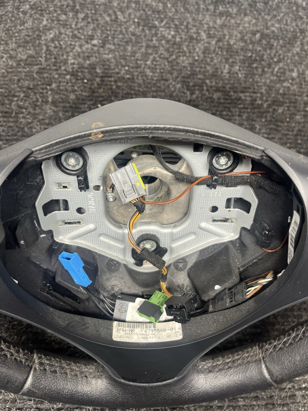☑️ 06-10 OEM BMW E92 E93 335 Sport Steering Wheel Black LEATHER Manual