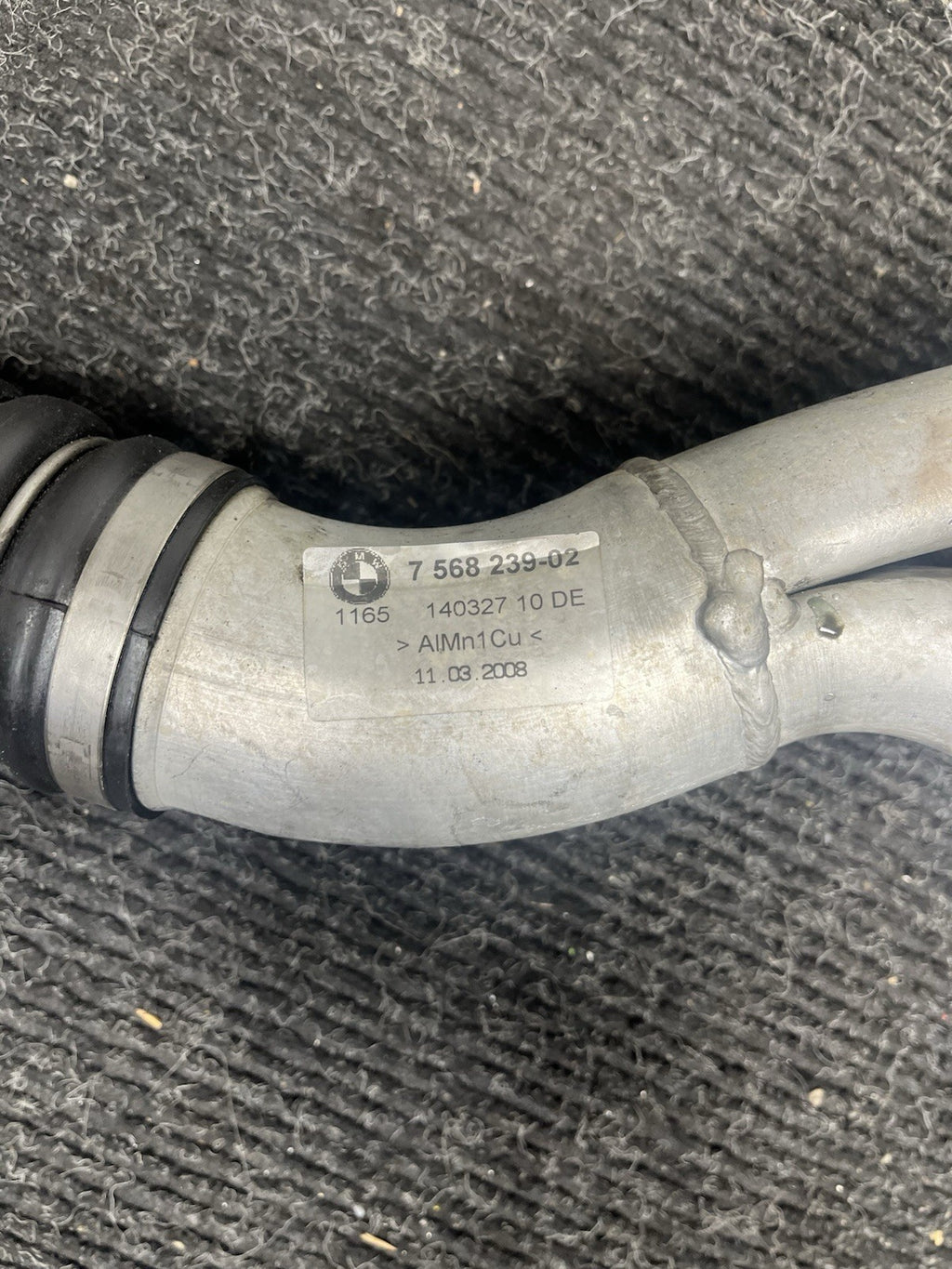 ☑️08-16 BMW 135i Z4 E82 N54 Turbocharger Outlet Charge Air BoostPipe 7568239 Oem