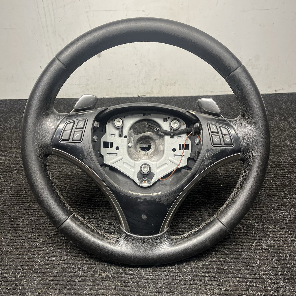 ☑️ 06-10 OEM BMW E92 E93 335 Sport Steering Wheel Black LEATHER w/ Paddles