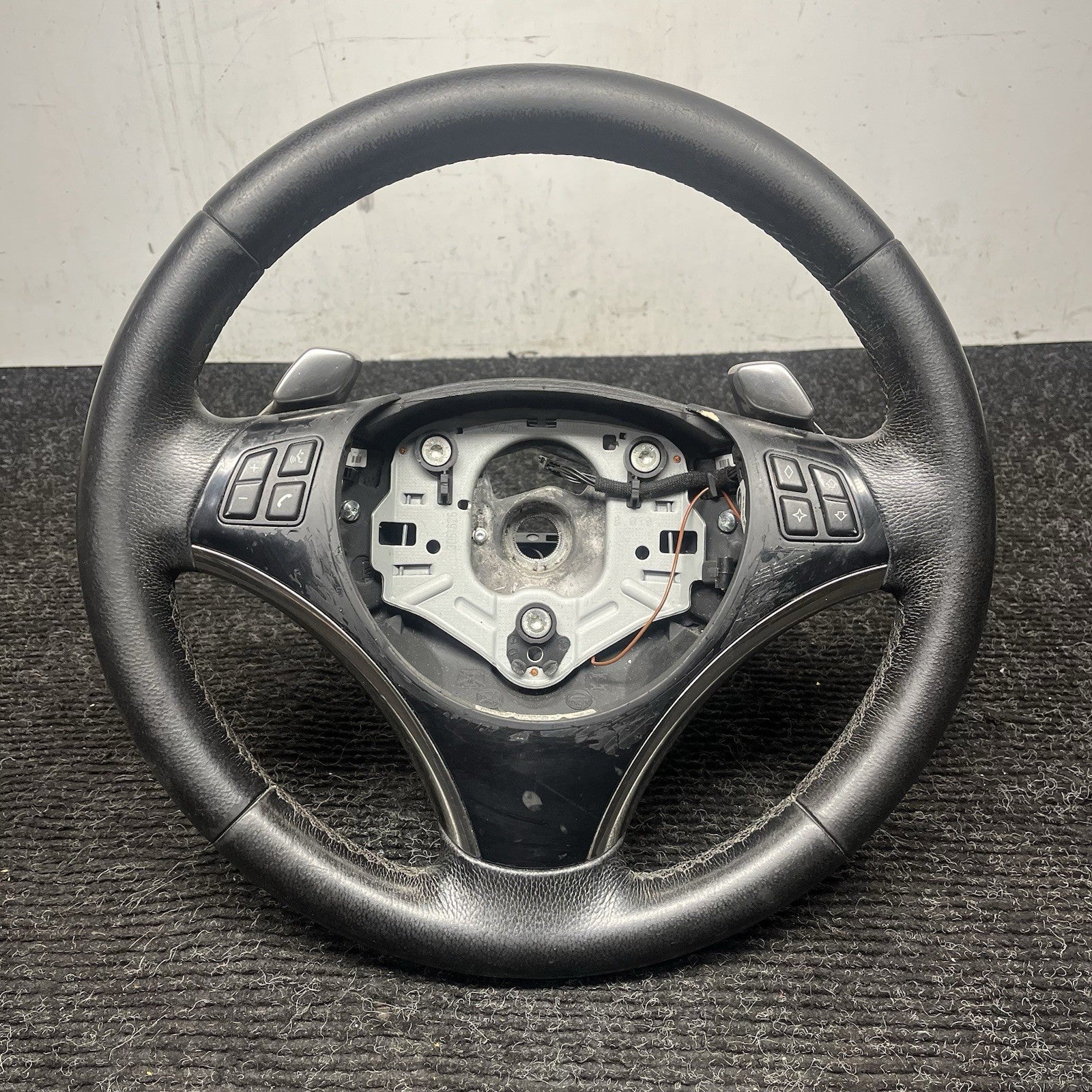 ☑️ 06-10 OEM BMW E92 E93 335 Sport Steering Wheel Black LEATHER w/ Paddles