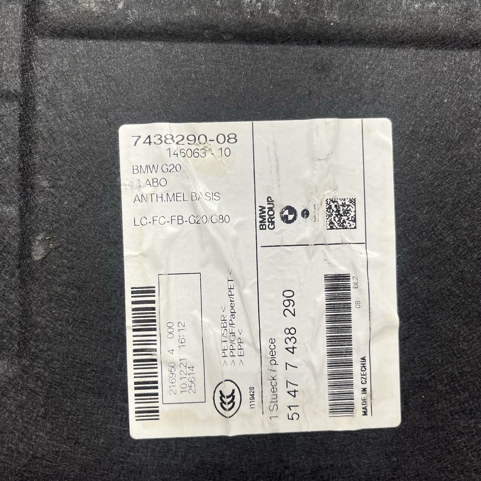 ☑️ OEM BMW G20 G22 G80 G82 M3 M4 Rear Trunk Floor Mat Carpet Luggage Cargo Cover