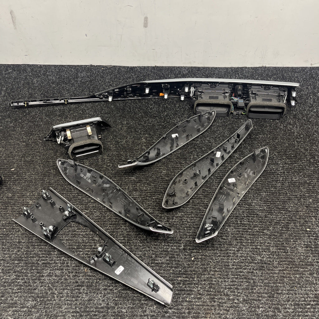 ☑️ 17 BMW 430 F30 F32 BRUSHED ALUMINUM SILVER TRIM MOLDING DASH DOOR SET OEM