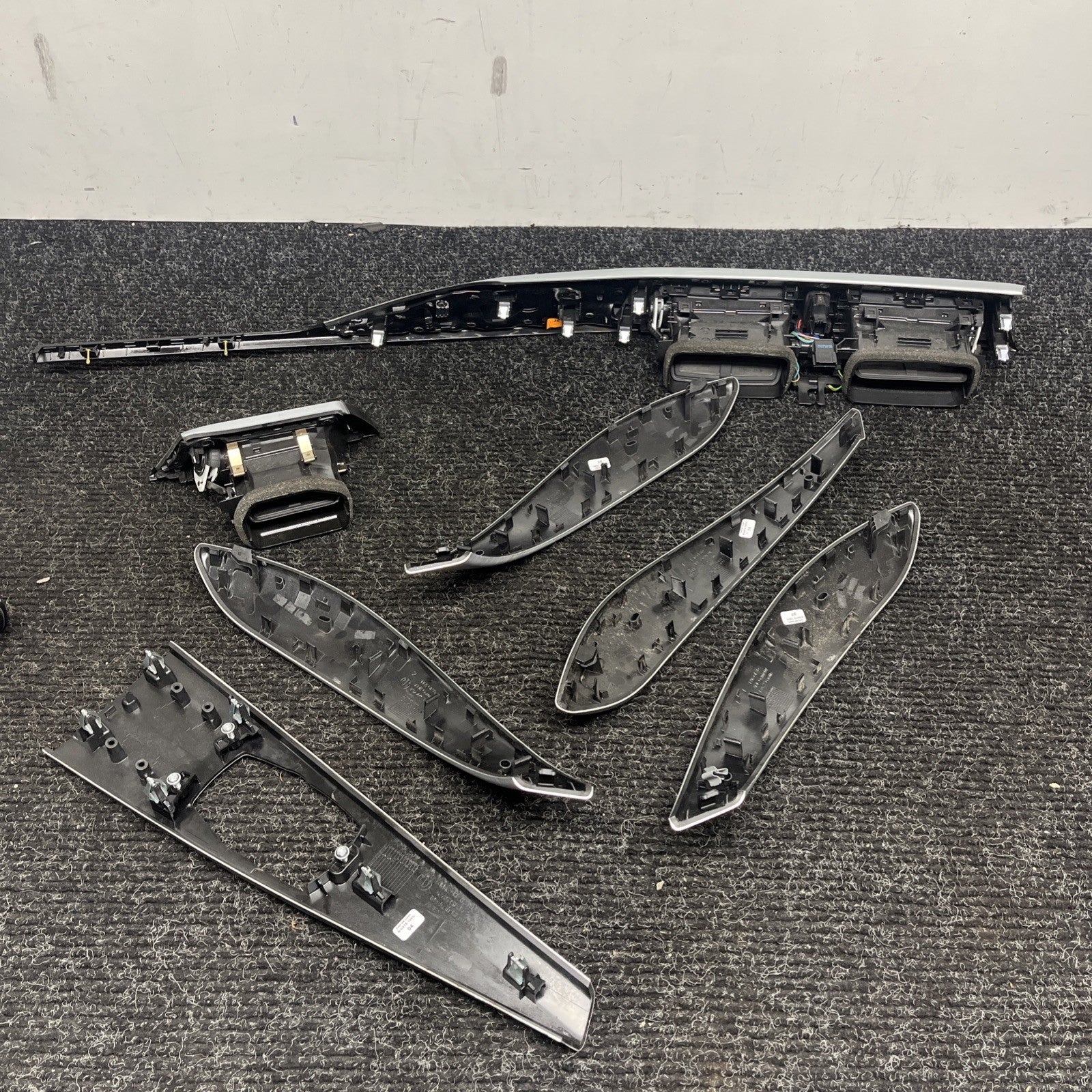 ☑️ 17 BMW 430 F30 F32 BRUSHED ALUMINUM SILVER TRIM MOLDING DASH DOOR SET OEM