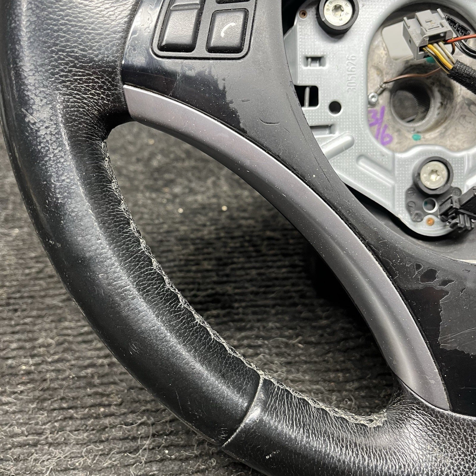 ☑️ 06-10 OEM BMW E92 E93 335 Sport Steering Wheel Black LEATHER w/ Manual