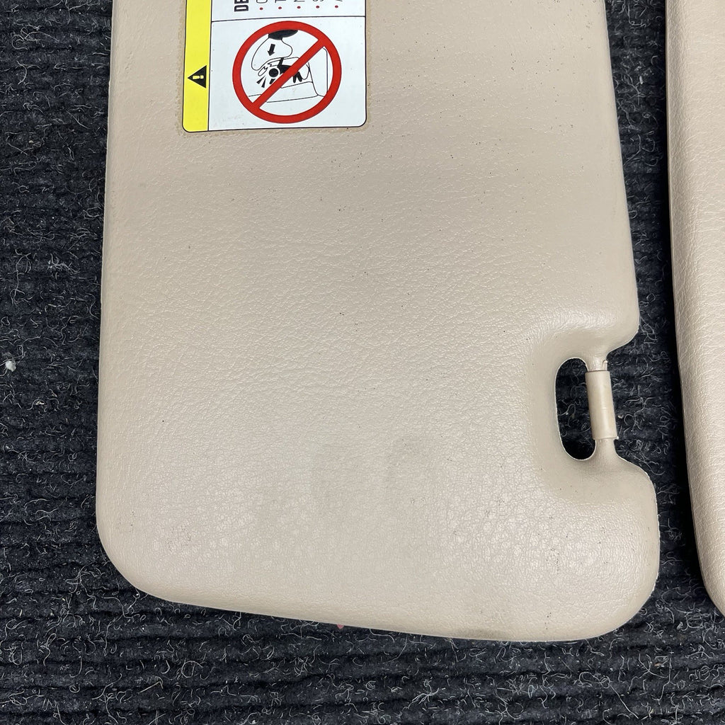 ☑️ OEM BMW E46 325i 330i Sun Visor Left Right Pair Tan 2001-2005 Sedan Coupe