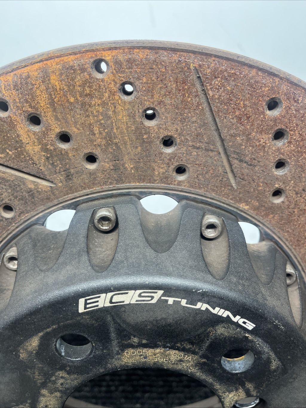 ☑️ BMW 135i ECS Tuning Cross-Drilled Slotted Semi-Floating Brake Rotor FULL SET