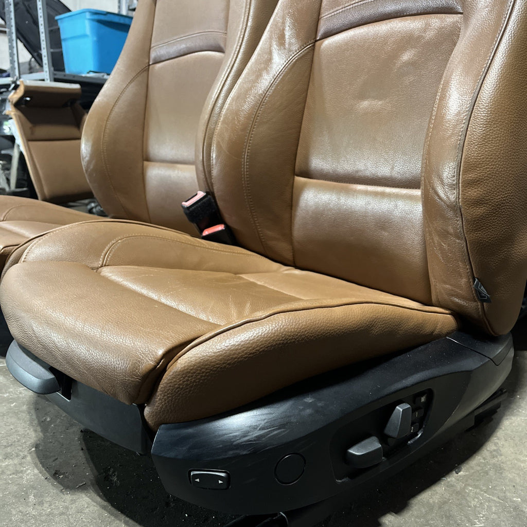 ☑️ 07-13 OEM BMW E92 Front Left Right SPORT Seats Black Dakota Leather HEATED