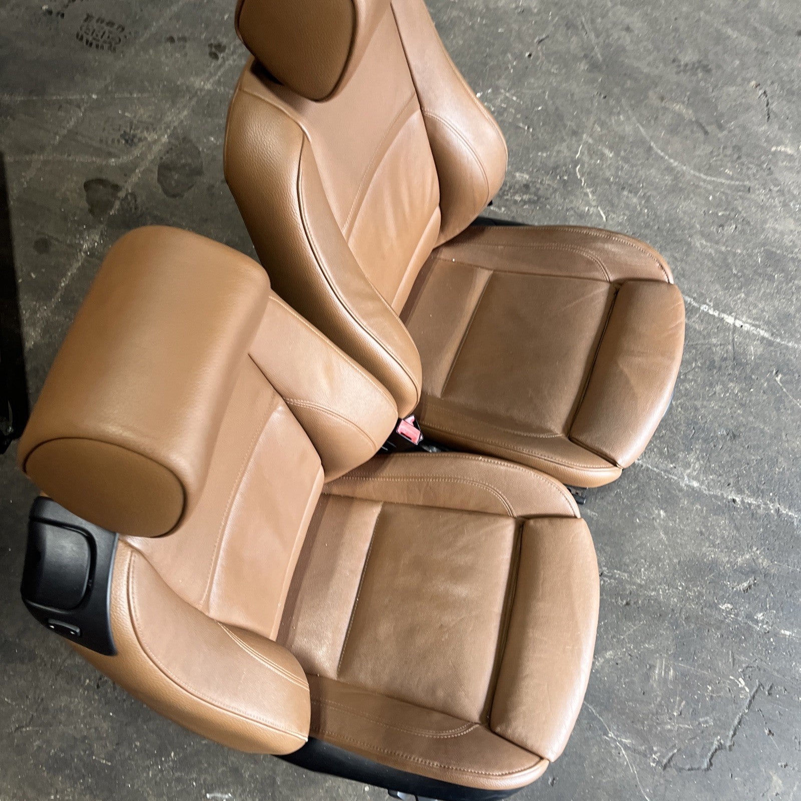 ☑️ BMW E92 328 335 2dr Front & Right Interior Sport Seat Set Saddle Brown OEM