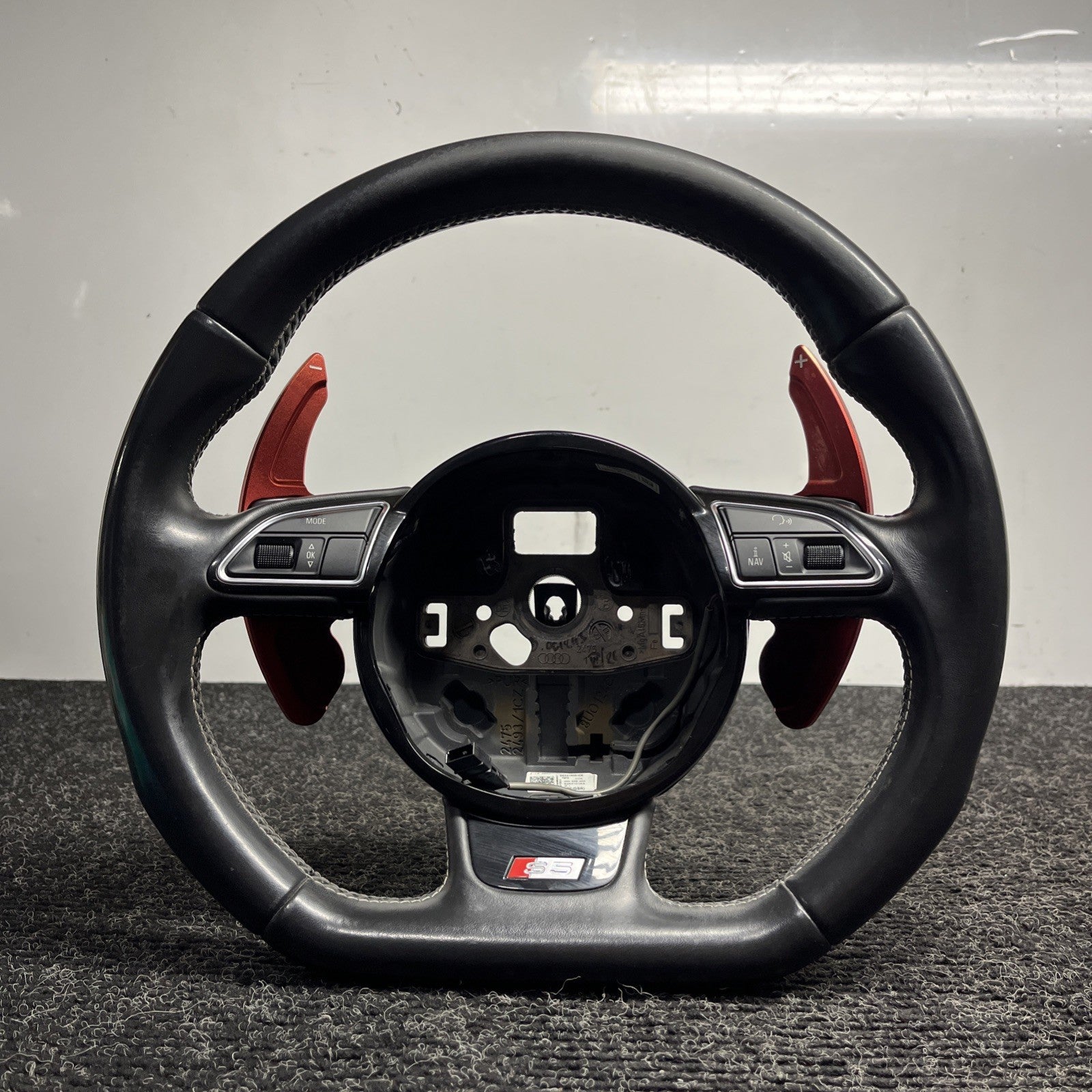 ☑️ 2013-2017 AUDI S5 SPORT LEATHER STEERING WHEEL w/ SHIFT PADDLES