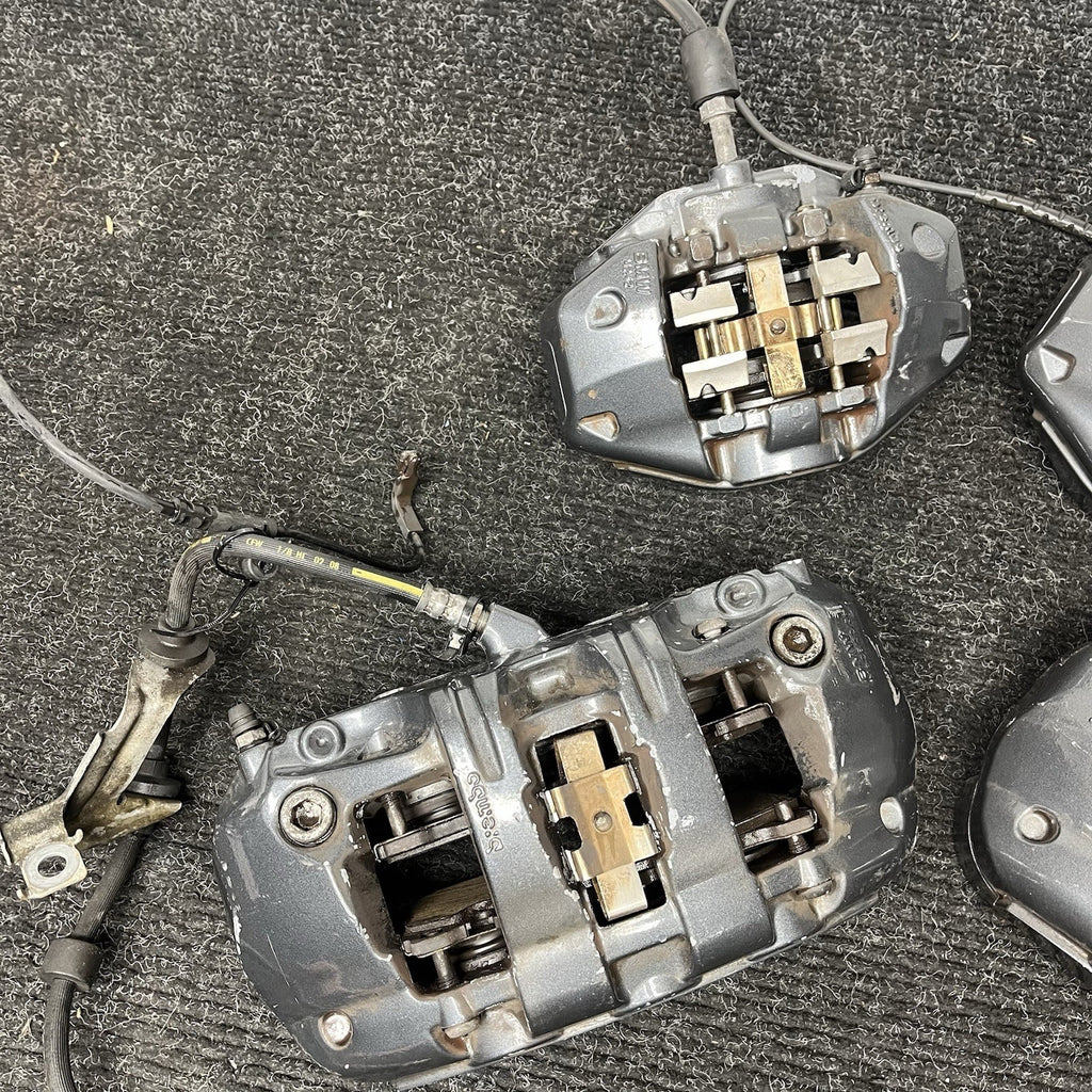 ☑️BMW E82 E88 135i FRONT REAR BRAKE CALIPERS SET FOUR BREMBO GREY GRAY 08-13 OEM