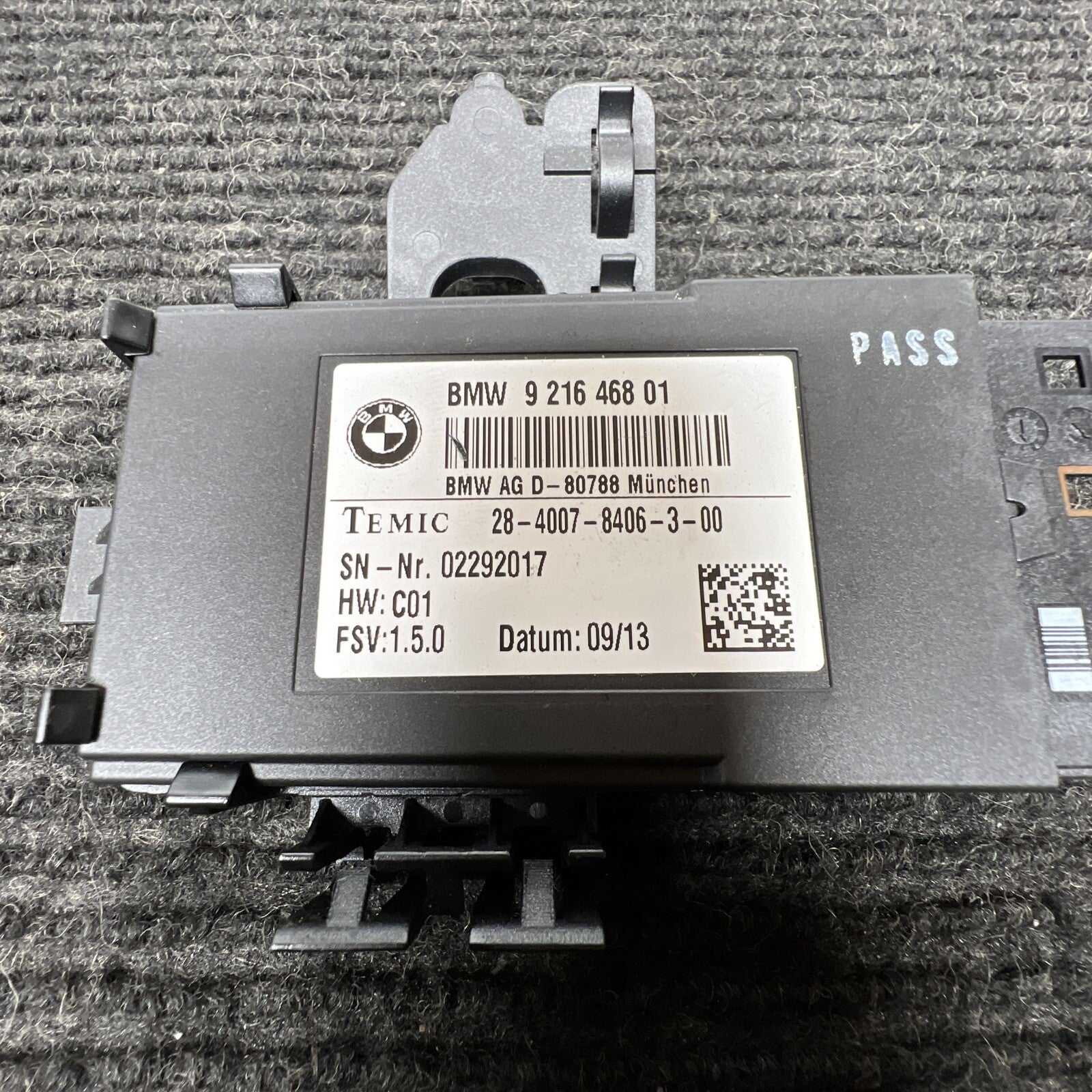 ☑️BMW 528i 535i 550i F10 REAR LEFT SEAT HEAT HEATED CONTROL MODULE OEM 2011-2016