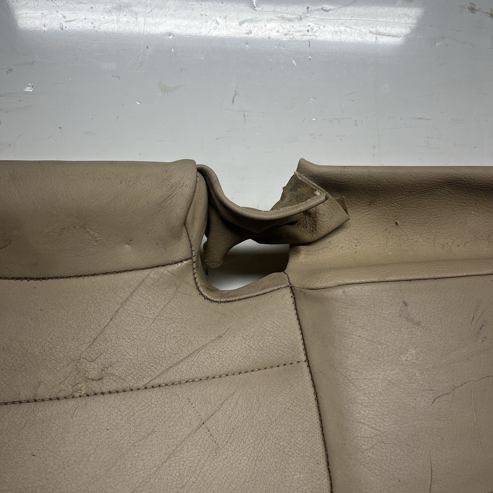 ☑️ 00-06 BMW E46 3-Series Coupe Rear Seat Bottom Bench Folding Beige Leather OEM