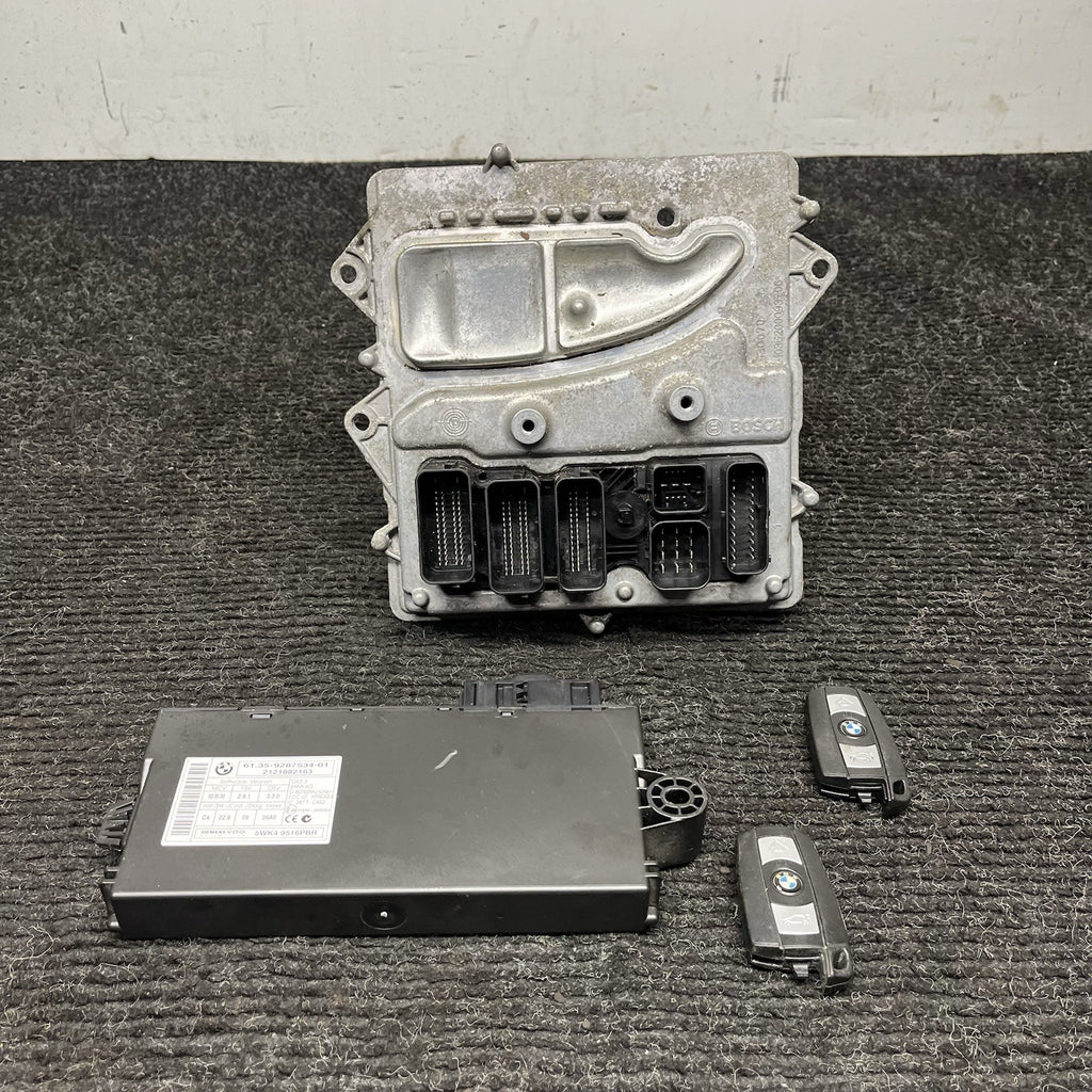 ☑️ 2011-13 BMW E88 E90 E92 135 335 N55 MT DME ECU Engine Computer Key Set OEM