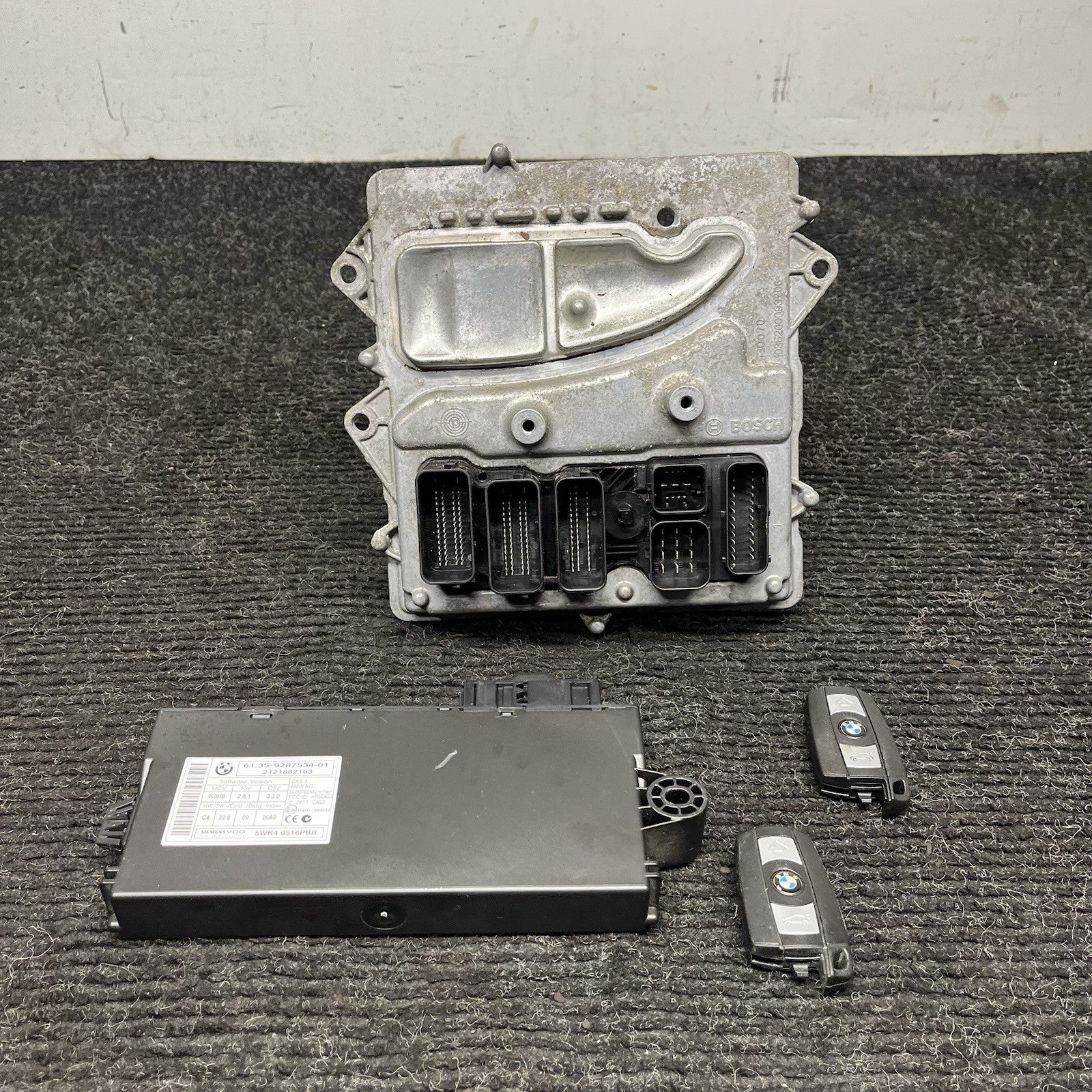 ☑️ 2011-13 BMW E88 E90 E92 135 335 N55 MT DME ECU Engine Computer Key Set OEM