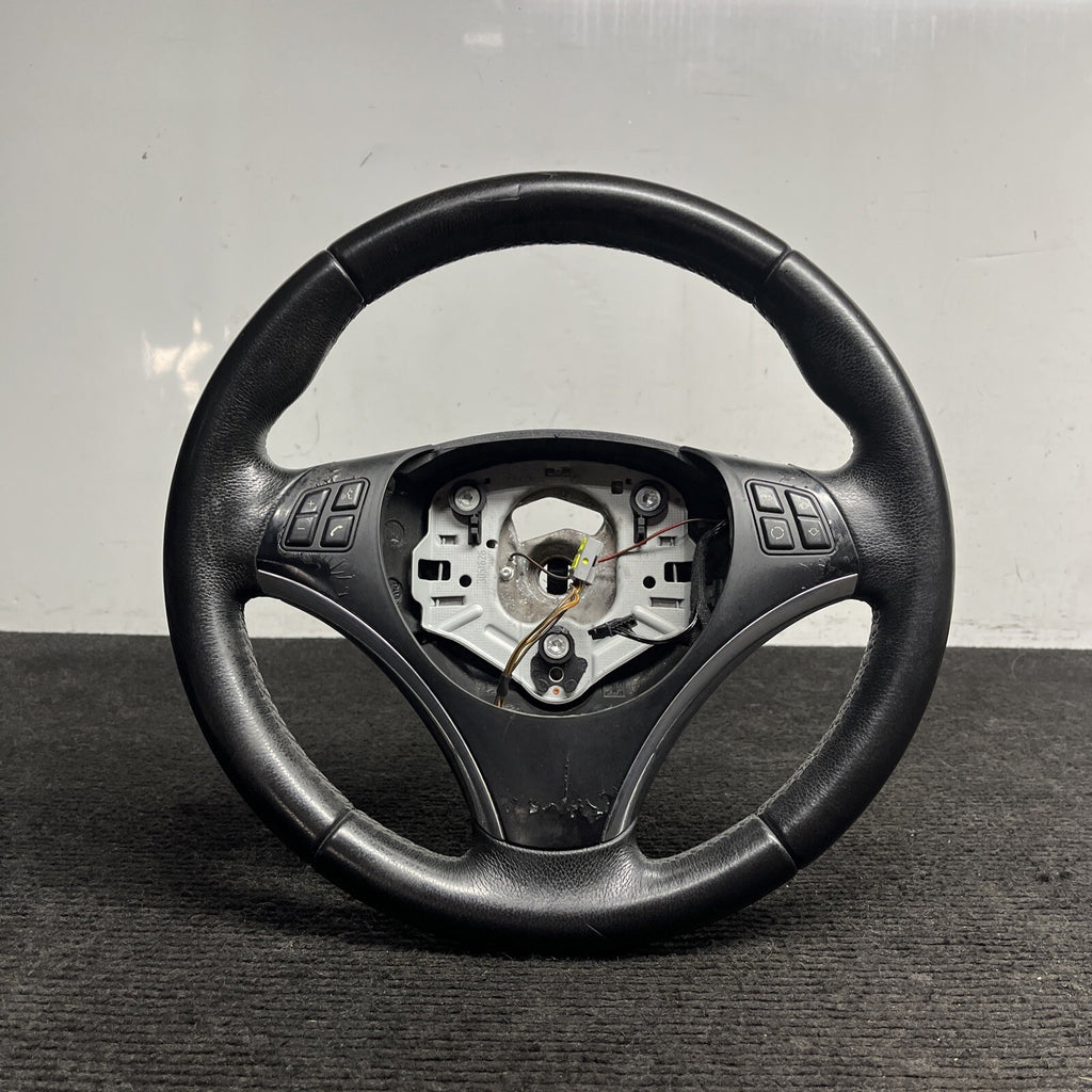 ☑️ 06-10 OEM BMW E92 E93 335 Sport Steering Wheel Black LEATHER w/ Manual