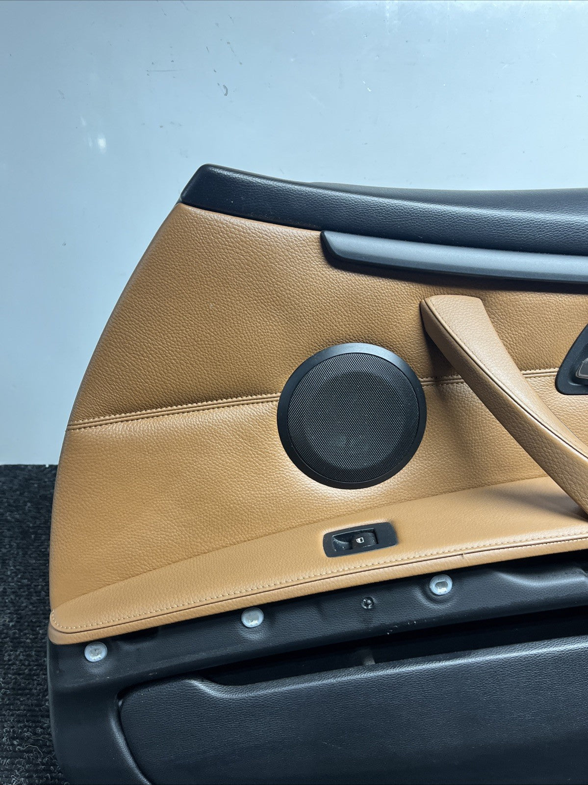☑️ 07-13 OEM BMW E93 E92 Front Passenger Door Card Panels Black Dakota LEATHER