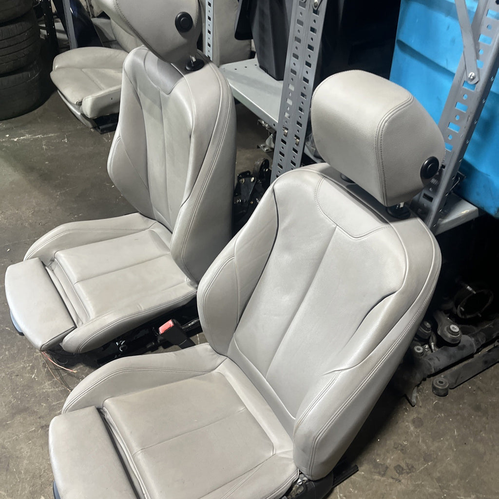 ☑️ BMW 2012-2016 F30 FRONT SPORT SEATS PAIR SET OYSTER OEM NON-HEATED