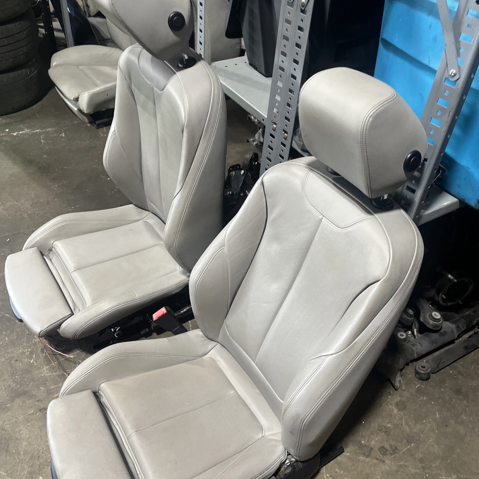 ☑️ BMW 2012-2016 F30 FRONT SPORT SEATS PAIR SET OYSTER OEM NON-HEATED