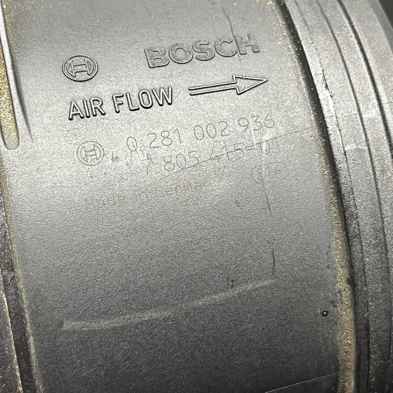 ☑️ BMW E90 335d E70 X5 3.0L L6 MAF Mass Air Flow Sensor Bosch 0281006147