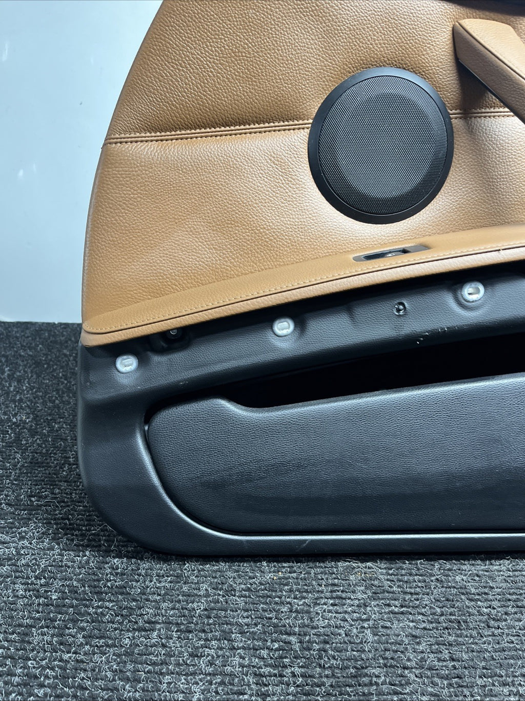 ☑️ 07-13 OEM BMW E93 E92 Front Passenger Door Card Panels Black Dakota LEATHER