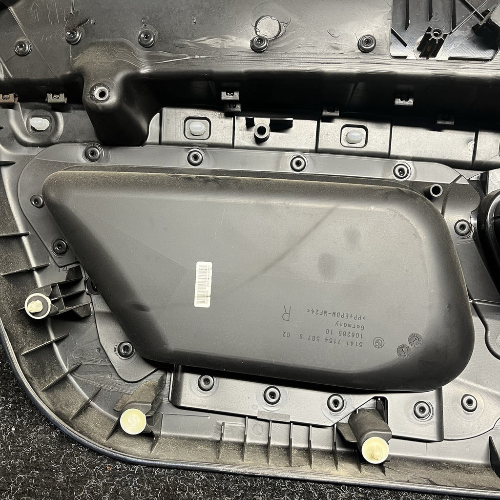 ☑️ 07-13 OEM BMW E93 E92 Front Passenger Door Card Panels Black Dakota LEATHER