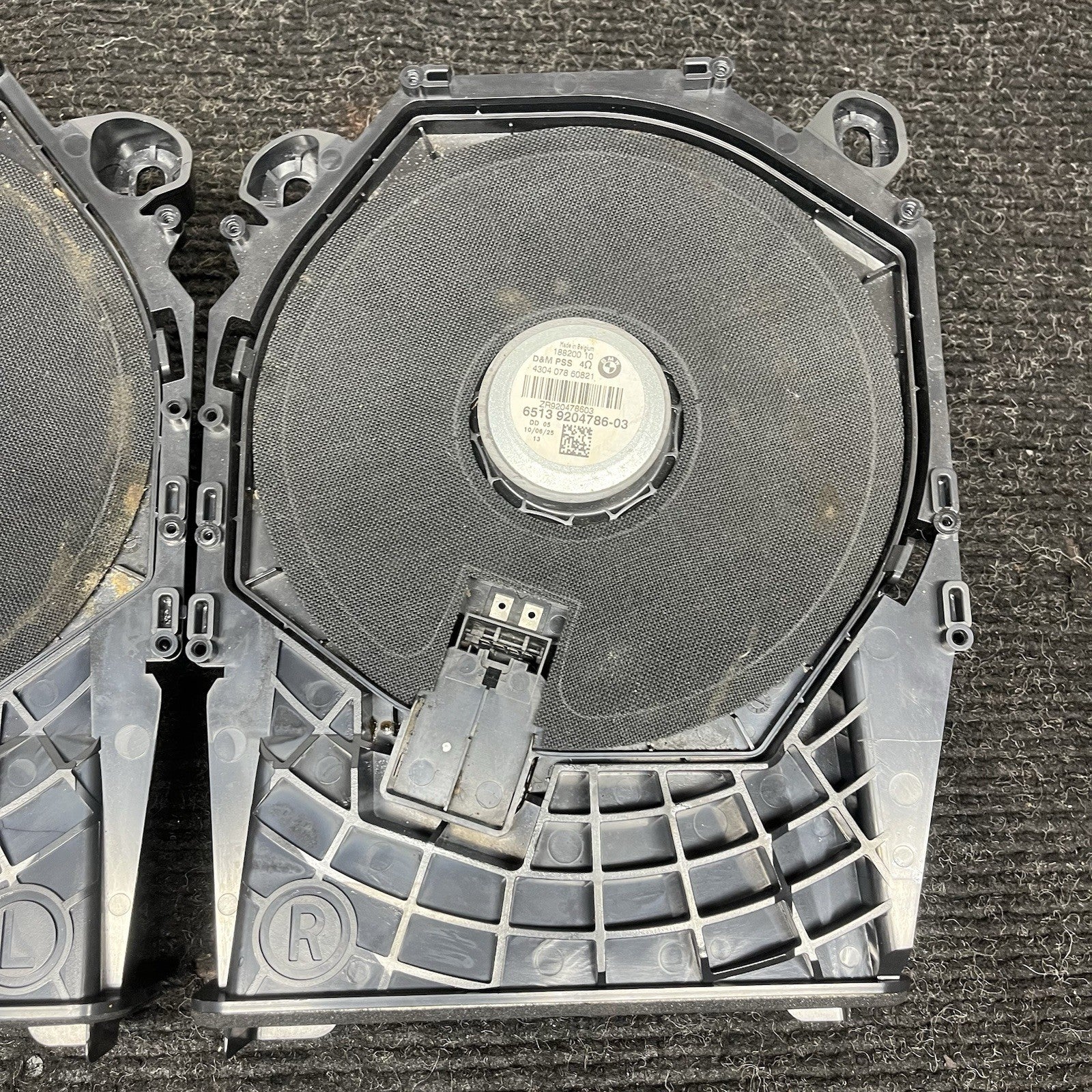 ☑️ OEM BMW E88 E92 E93 335 M3 Floor Bass Speaker Sub Subwoofer Audio D&M Pair