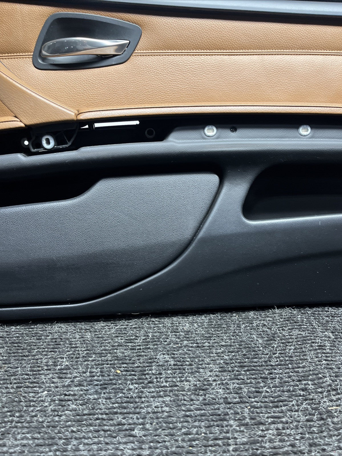 ☑️ 07-13 OEM BMW E93 E92 Front Passenger Door Card Panels Black Dakota LEATHER