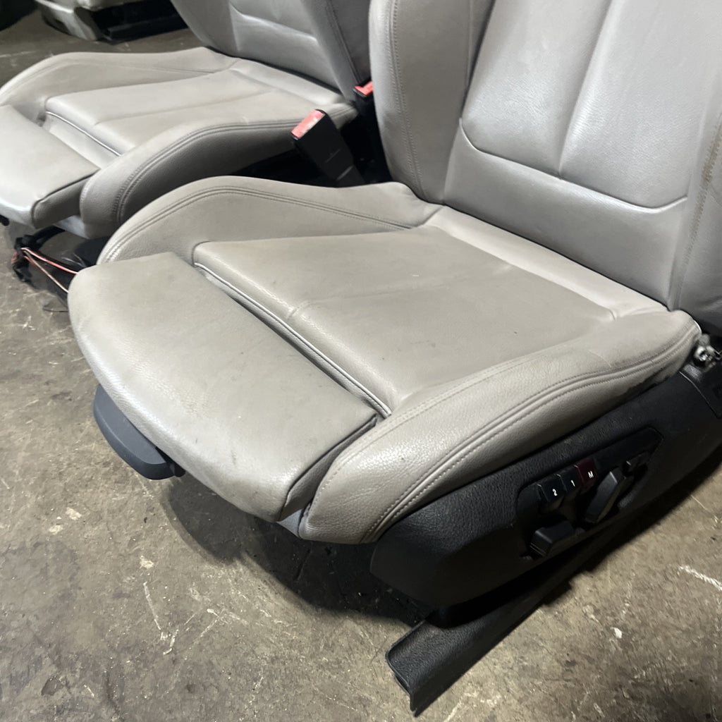☑️ BMW 2012-2016 F30 FRONT SPORT SEATS PAIR SET OYSTER OEM NON-HEATED