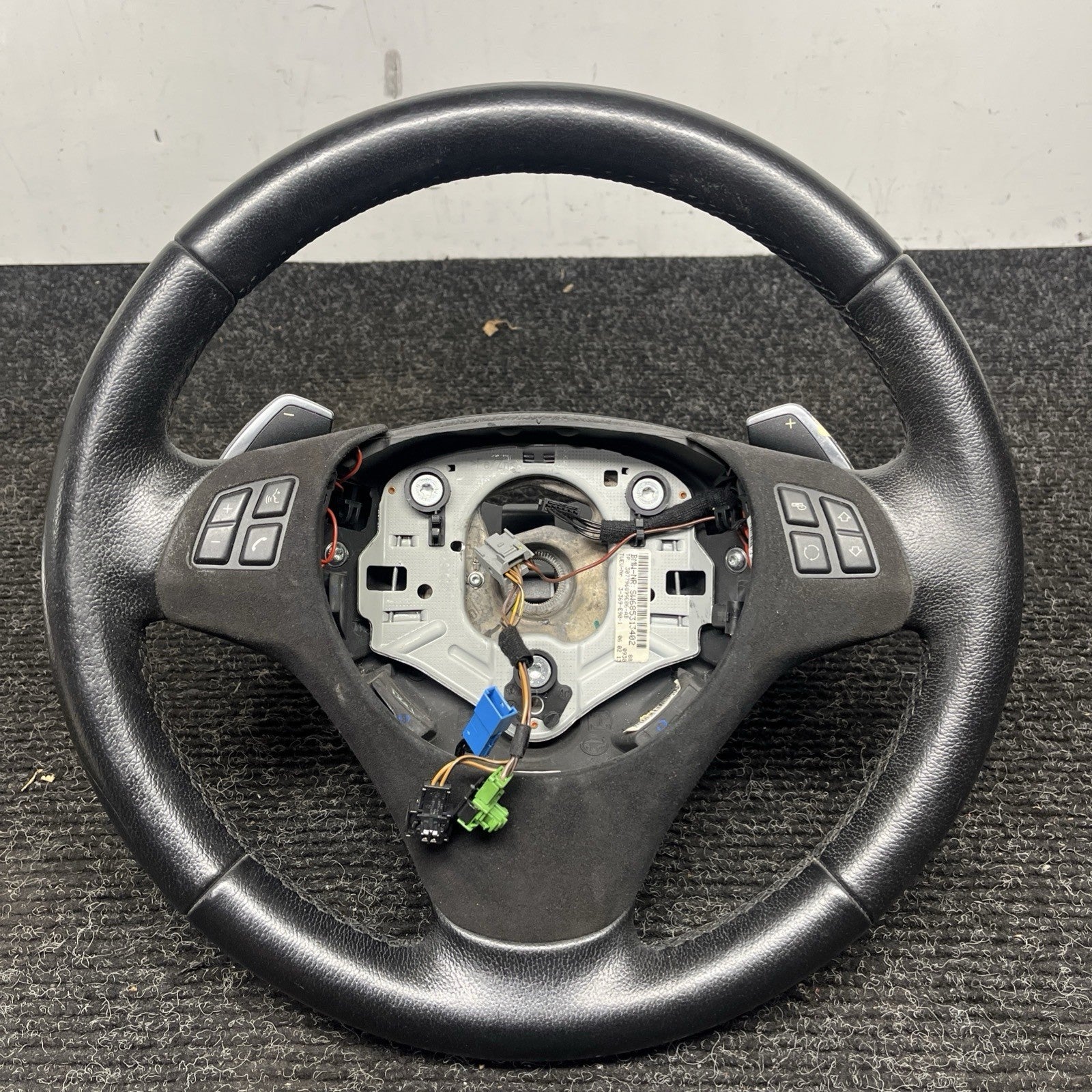 ☑️ OEM BMW E82 E88 E90 E92 E93 Sport Steering Wheel Black Leather AT w/ Shifters