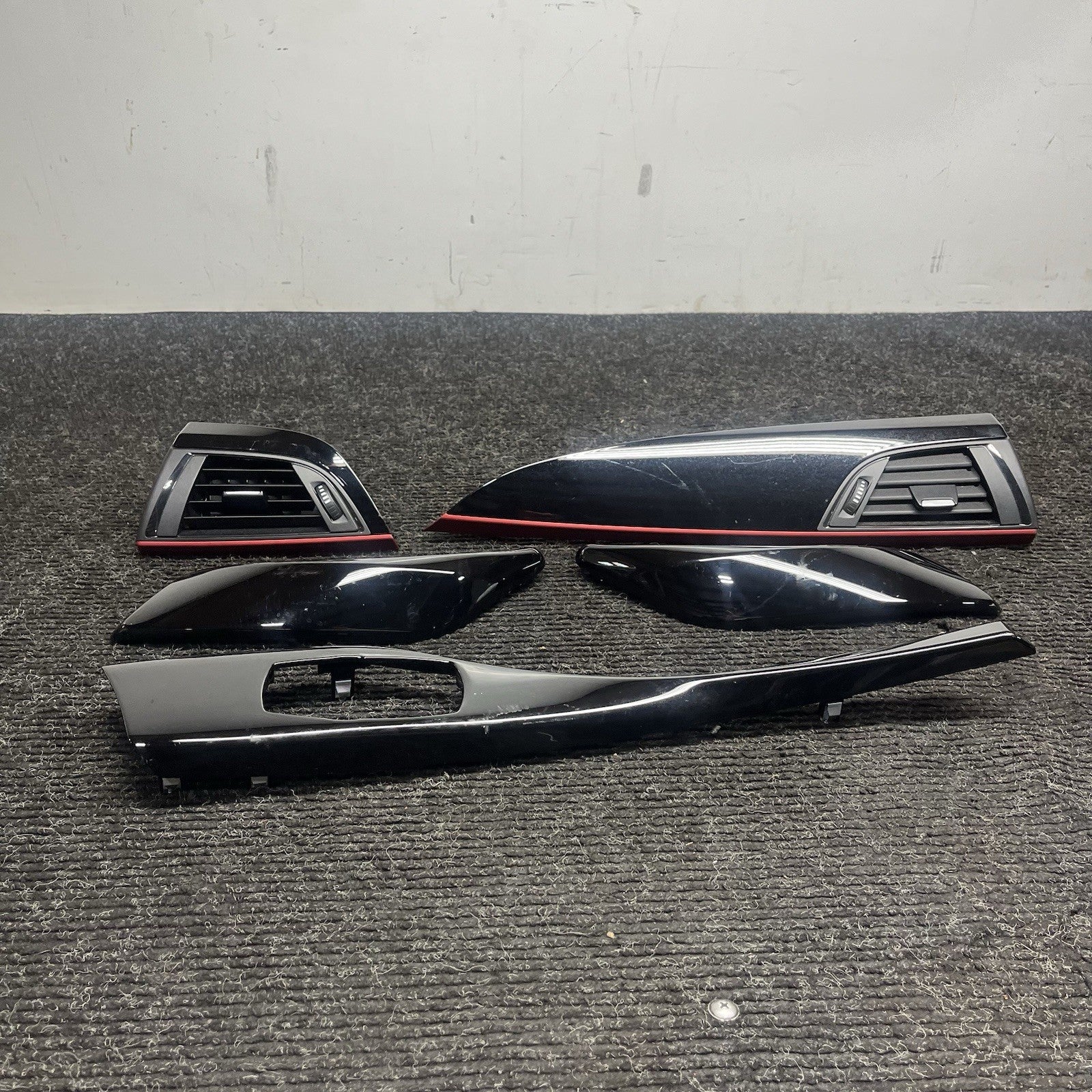 ☑️ BMW F22 F23 Interior Trim Set Black Red Sport Line Dash Vent Trim M235i OEM