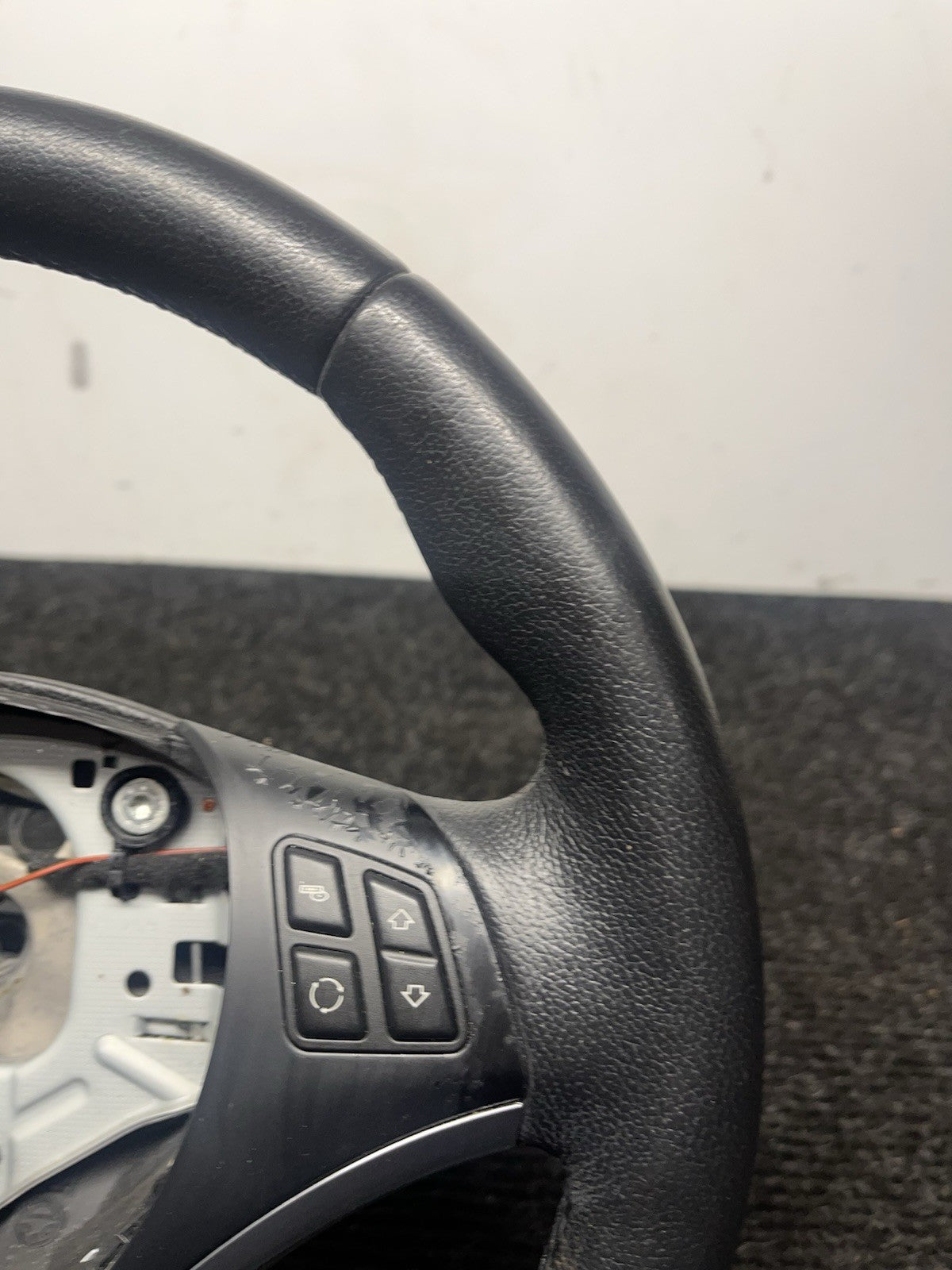☑️ 06-10 OEM BMW E92 E93 335 Sport Steering Wheel Black LEATHER Manual