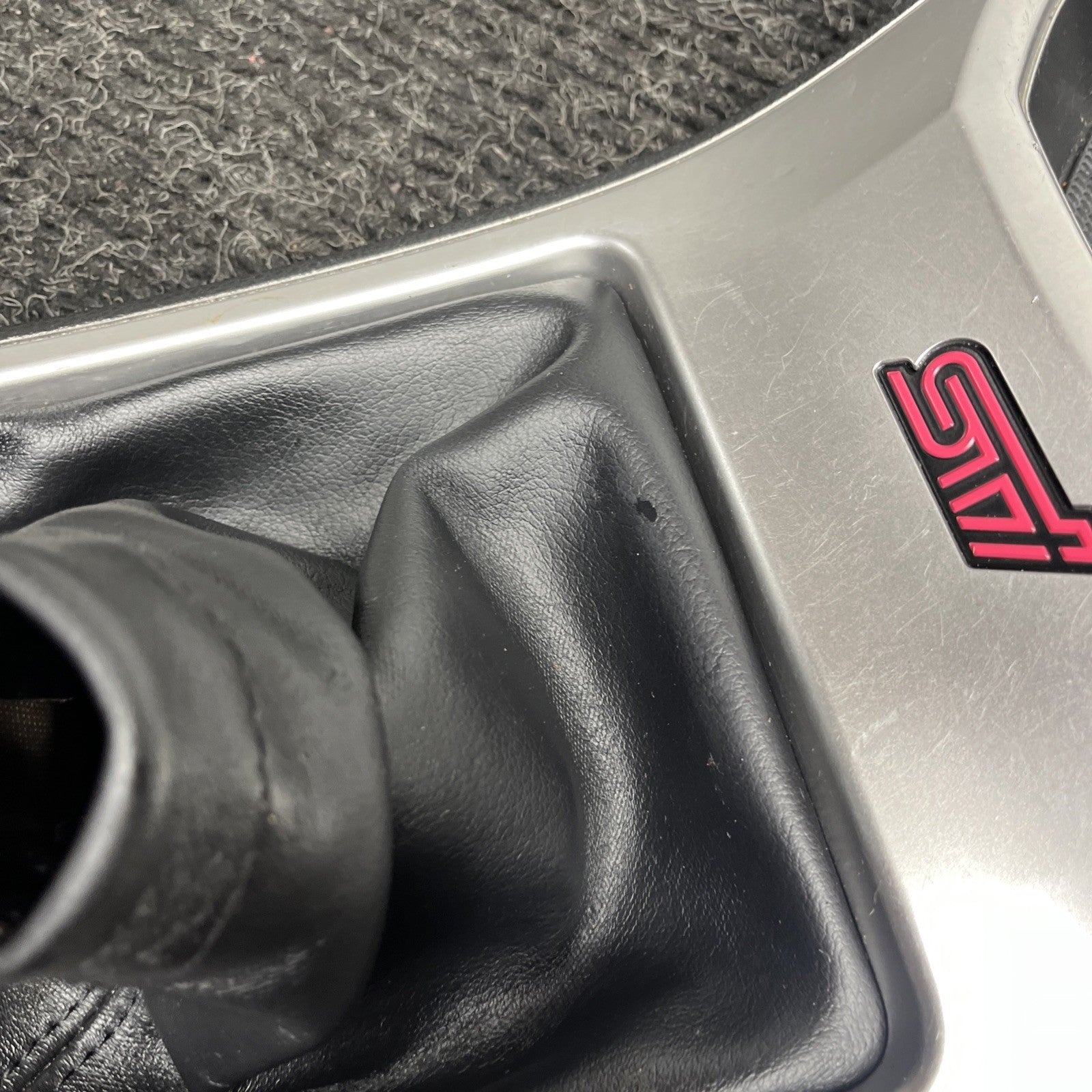 ☑️ 08-14 SUBARU WRX STI CENTER CONSOLE MANUAL GEAR SHIFT BOOT TRIM COVER OEM