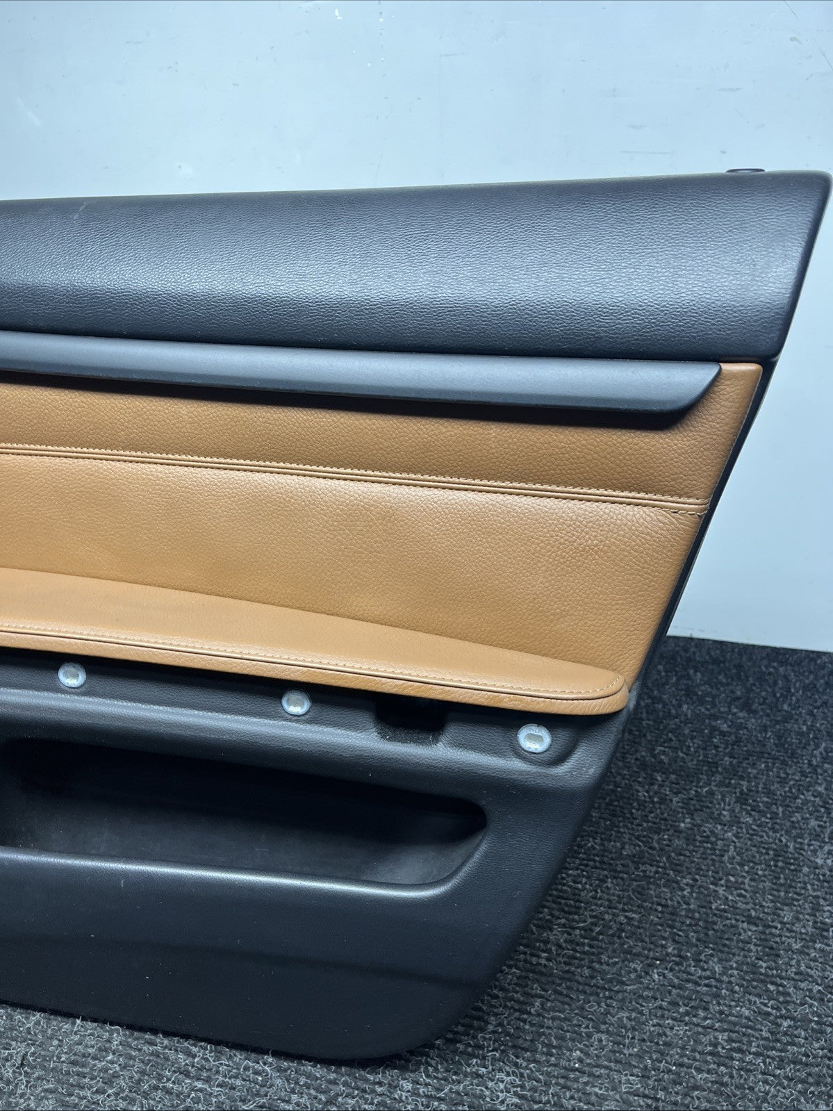 ☑️ 07-13 OEM BMW E93 E92 Front Passenger Door Card Panels Black Dakota LEATHER