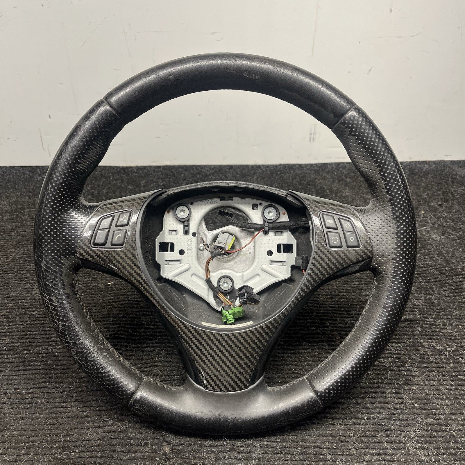 ☑️ 06-10 OEM BMW E92 E93 335 Sport Steering Wheel Black LEATHER w/ Manual