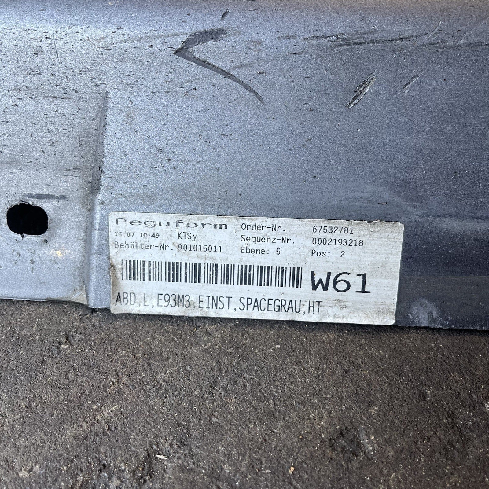 ☑️ 07-13 OEM BMW E92 E93 M3 Left Driver Side Skirt Rocker Panel Space Gray