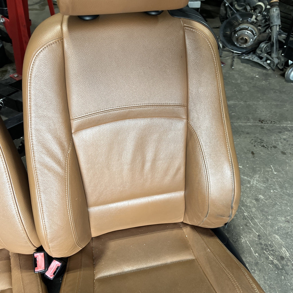 ☑️ BMW E92 328 335 2dr Front & Right Interior Sport Seat Set Saddle Brown OEM