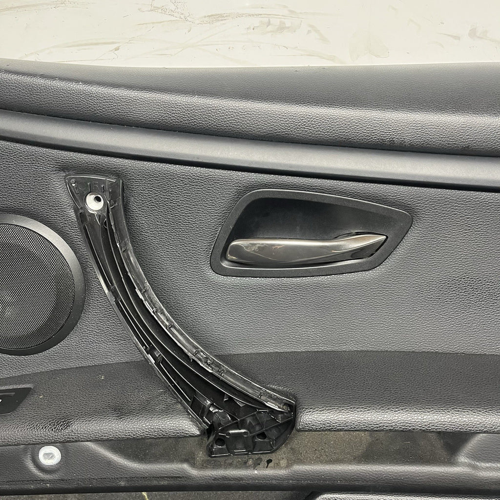 ☑️ 07-13 OEM BMW E93 E92 Front Passenger Door Card Panels Black Dakota LEATHER