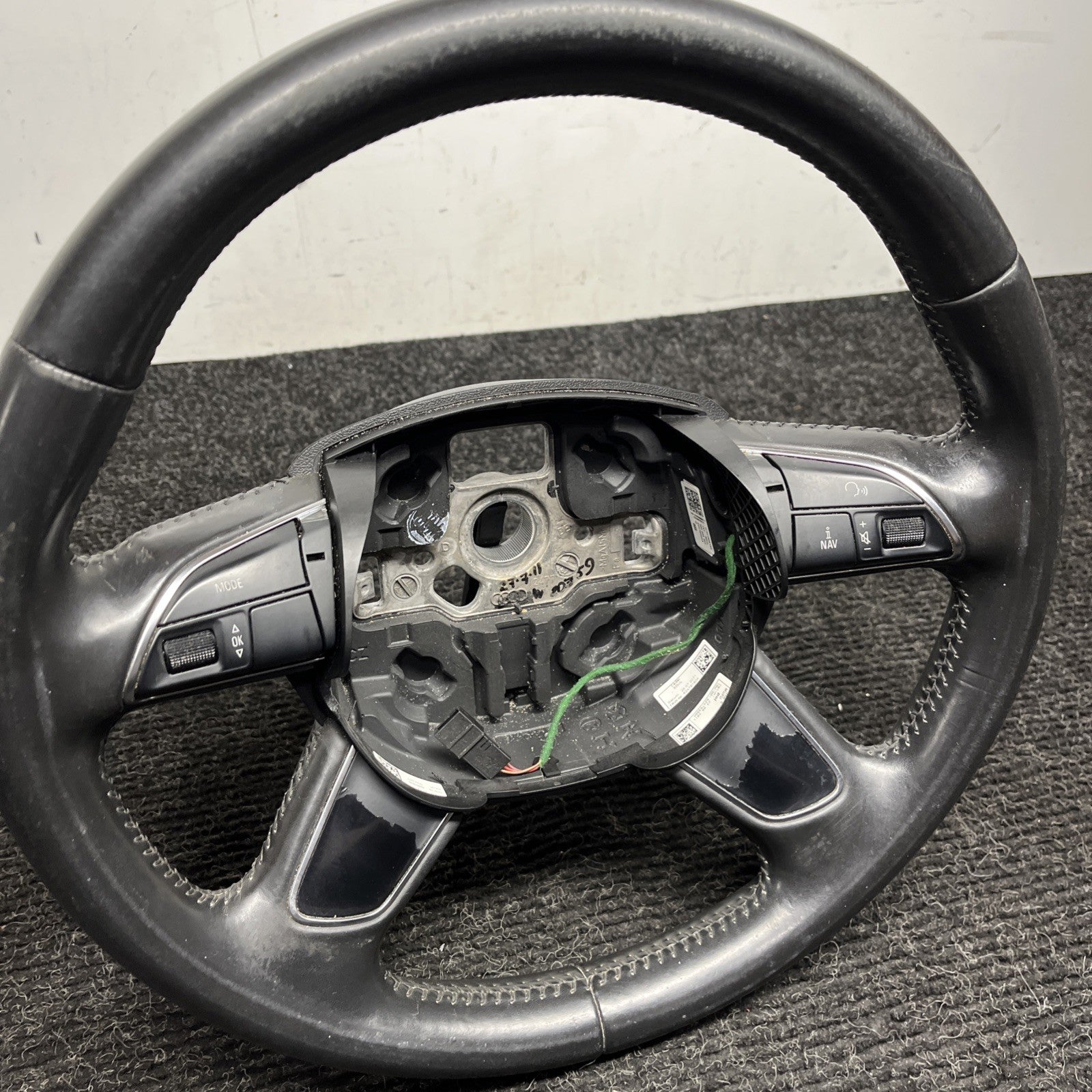 ☑️ 07-11 AUDI 4L Q7 STEERING WHEEL 4 FOUR SPOKE LEATHER OEM