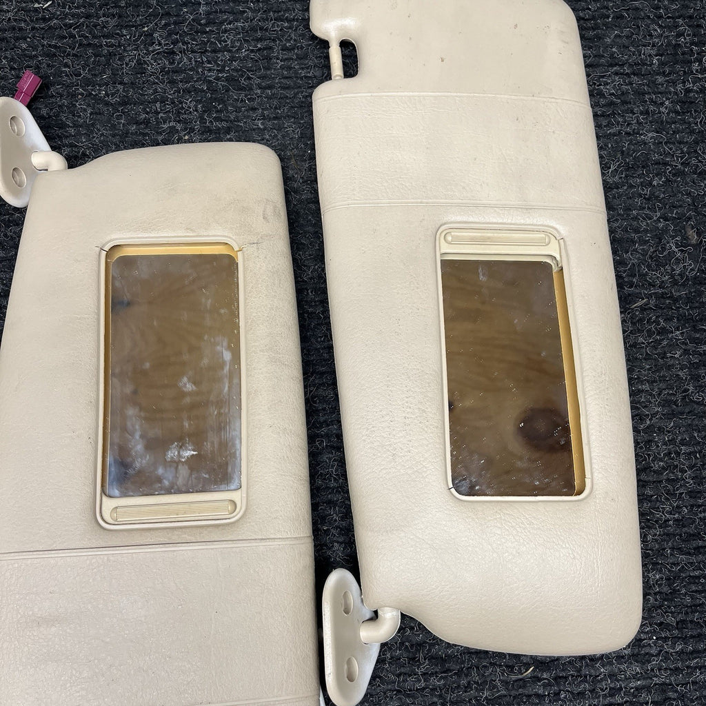 ☑️ OEM BMW E46 325i 330i Sun Visor Left Right Pair Tan 2001-2005 Sedan Coupe