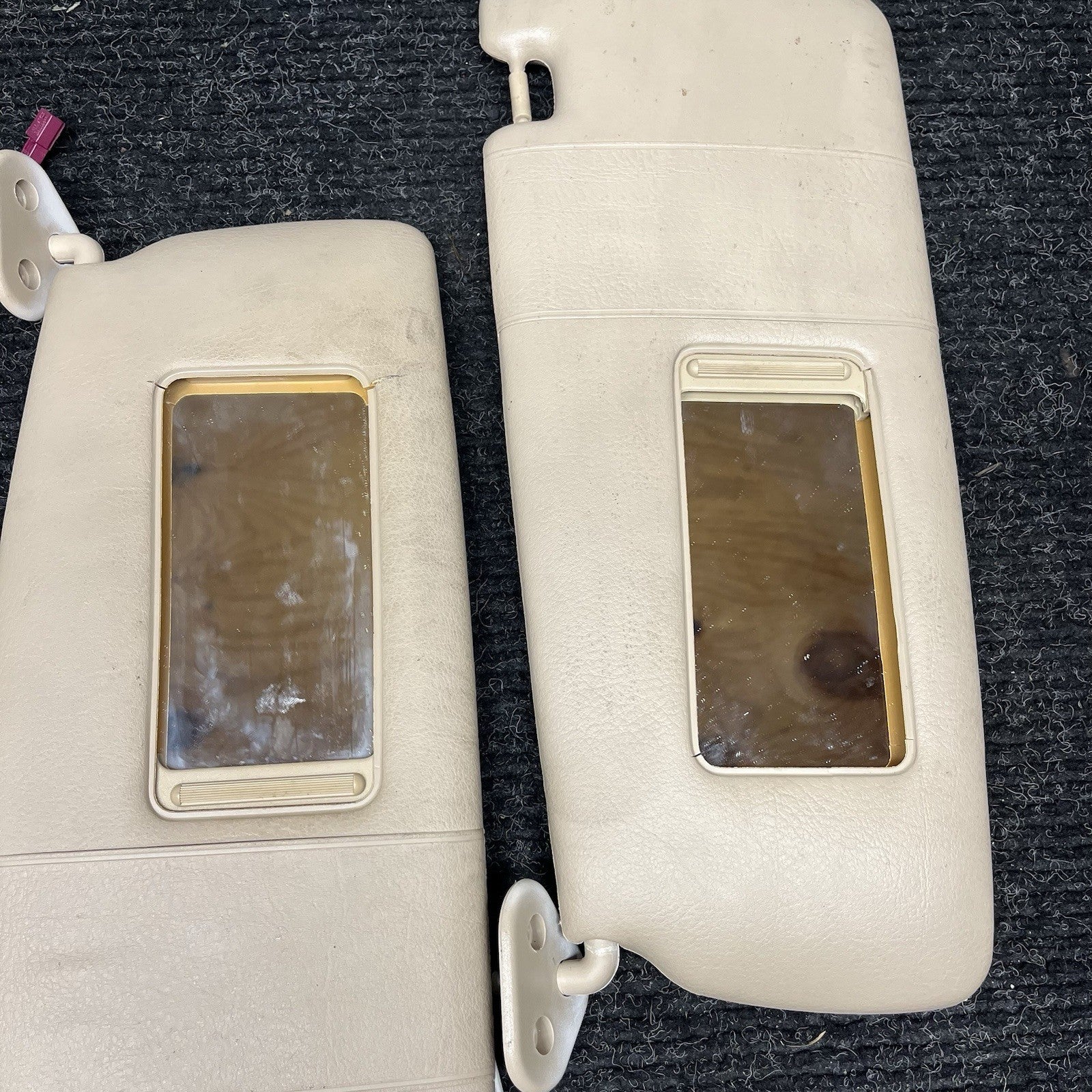 ☑️ OEM BMW E46 325i 330i Sun Visor Left Right Pair Tan 2001-2005 Sedan Coupe
