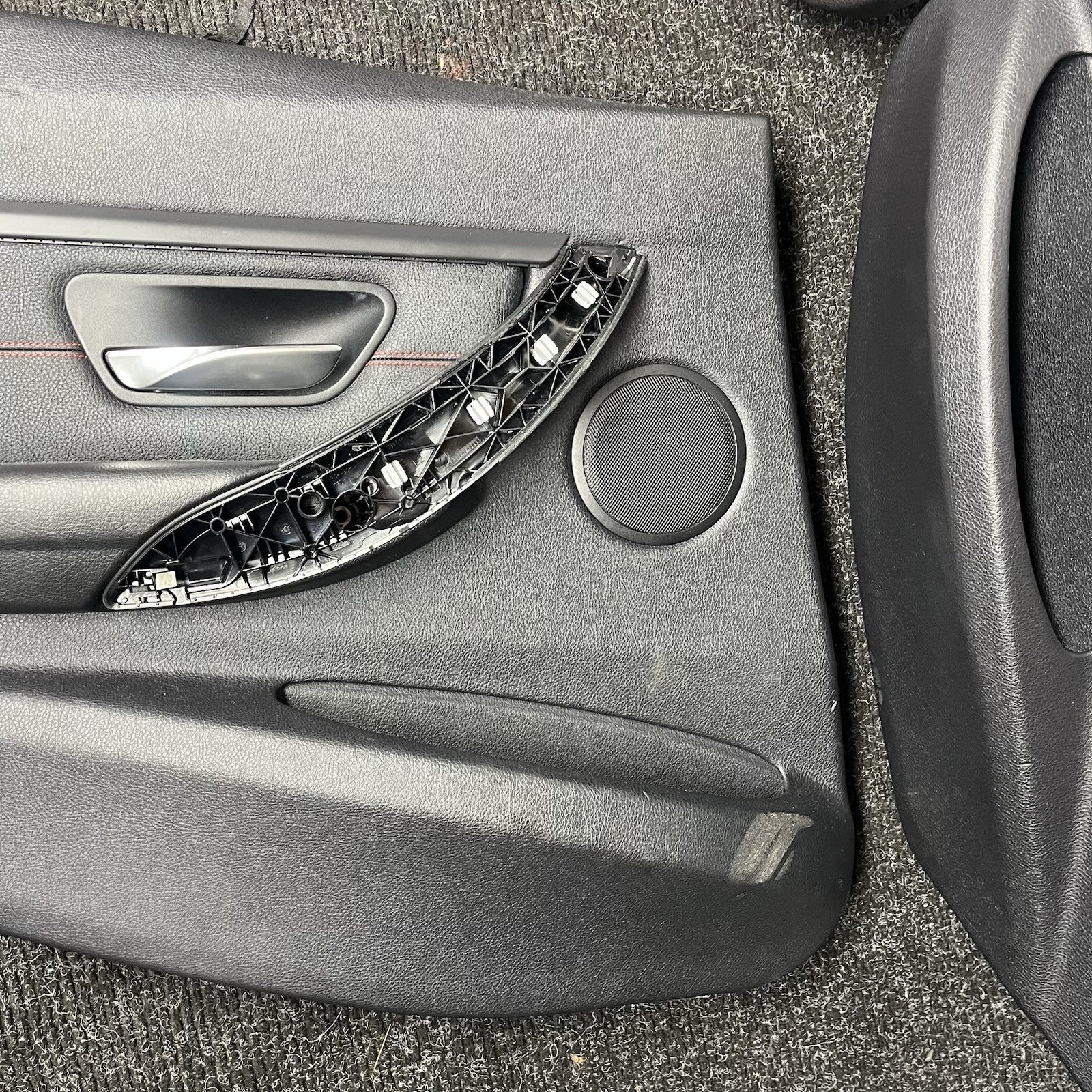 ☑️ BMW 2012-2018 F30 FRONT AND REAR DOOR PANEL CARD STITCHED BLACK SET OEM