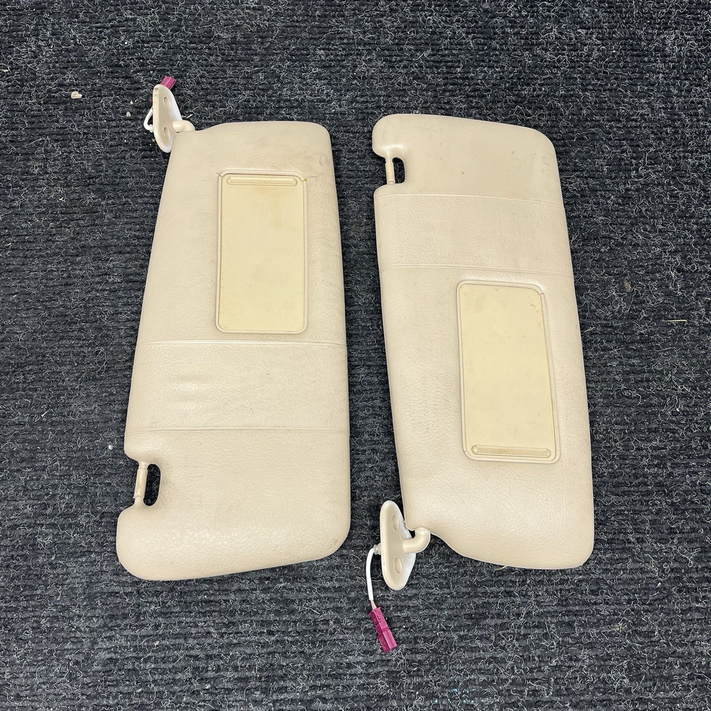 ☑️ OEM BMW E46 325i 330i Sun Visor Left Right Pair Tan 2001-2005 Sedan Coupe